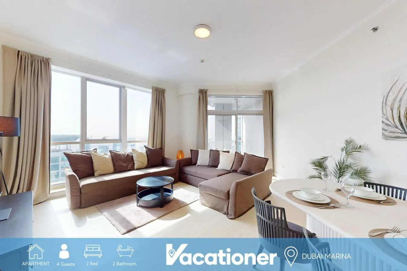 Torch Tower - Minimalistic Two Bed With City Views Dubai